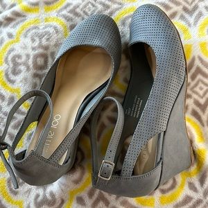 Size 7 wide wedge heels - ankle strap, closed toe